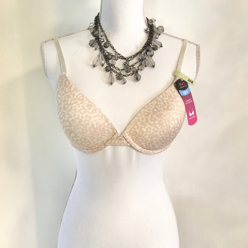 New Maidenform Leopard Print Push Up Bra 36B